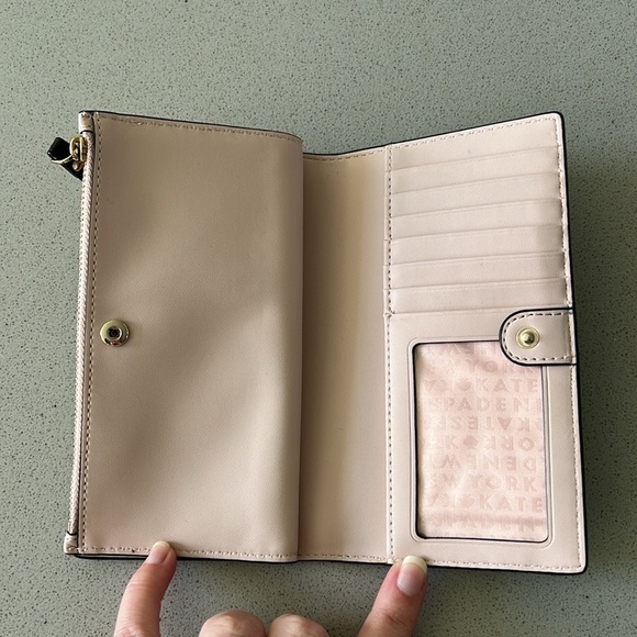 Kate Spade Black & Pink Double Bifold Wallet with Coin Pouch - Picture 6 of 10